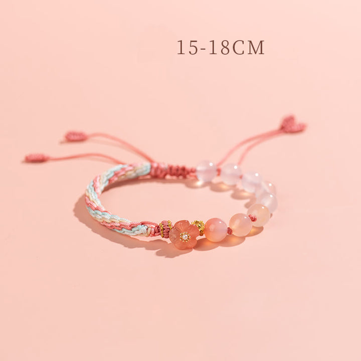 Buddha Stones Natural Gradient Agate Reincarnation Knot Peach Blossom Wealth Luck Handmade String Bracelet - image 10