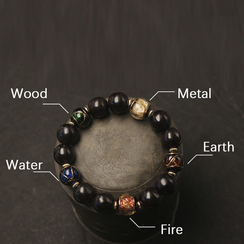 Buddha Stones Western Soapberry Incense Ash Liuli Glass Bead Wealth Bracelet - image 2