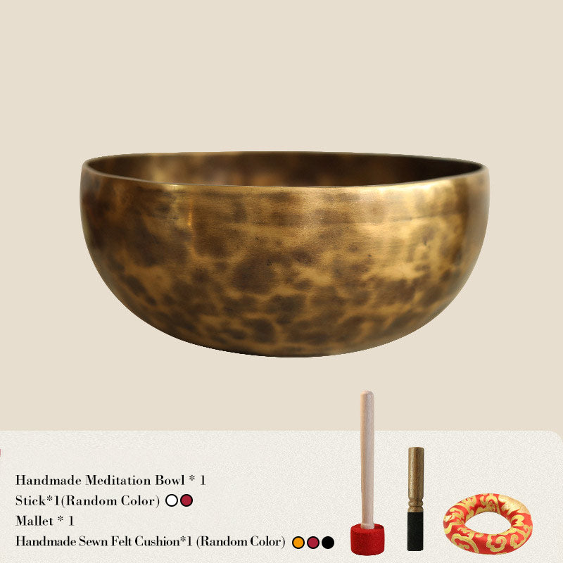Buddha Stones Tibetan Sound Bowl Handcrafted for Healing and Meditation Positive Energy Singing Bowl Set - 7.87IN (20CM) - image 3