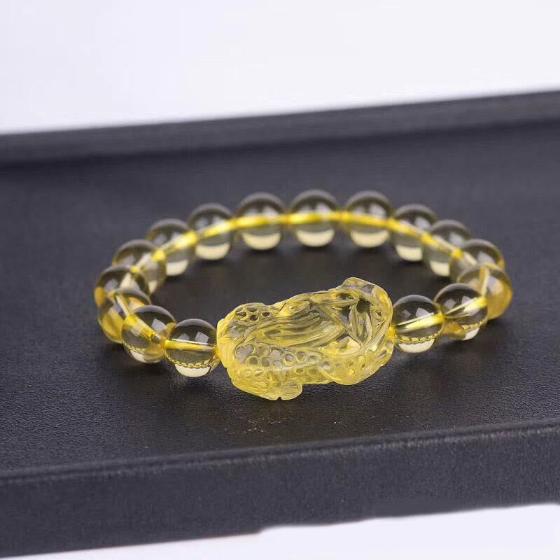 Natural Citrine Pi Xiu Stretch Bracelet - image 3