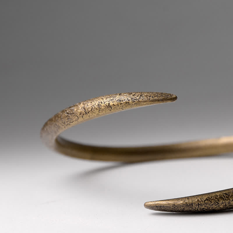 Buddha Stones Simple Design Copper Luck Adjustable Cuff Bracelet - image 11