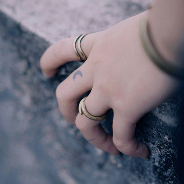 Buddha Stones Simple Design Copper Luck Adjustable Ring - image 7