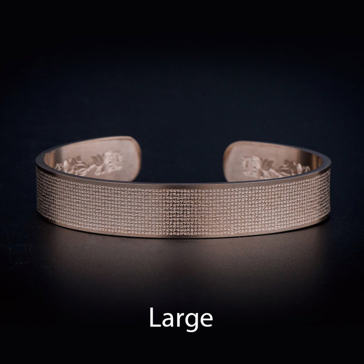 Buddha Stones Shurangama Mantra Engraving Titanium Steel Blessing Bracelet - Peachpuff - Large - image 13