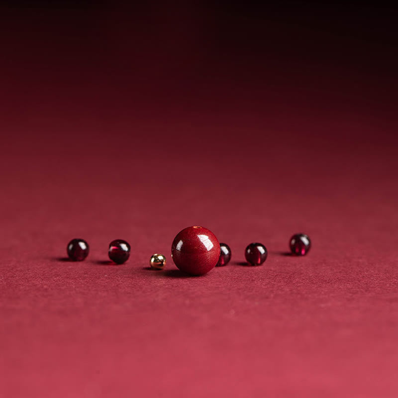 Buddha Stones Garnet Cinnabar Lucky Bead PiXiu Om Mani Padme Hum Rose Protection Ring - image 19