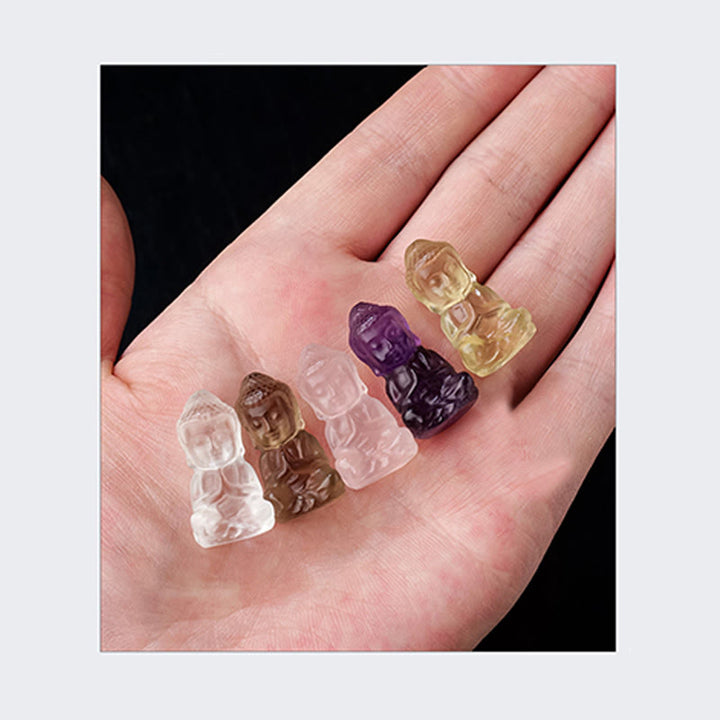 Buddha Stones Various Crystal Amethyst Pink Crystal White Crystal Citrine Buddha Carved Spiritual Healing Necklace Pendant Decoration - image 18