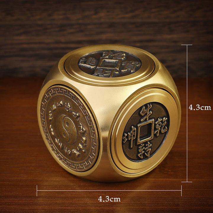 Buddha Stones Four Beasts Feng Shui Yin Yang Bagua Copper Coin Harmony Rotatable Decoration - image 10