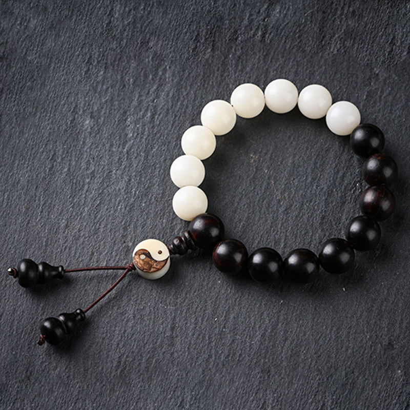 Buddha Stones Ebony YinYang Protection Bracelet Decoration - image 1