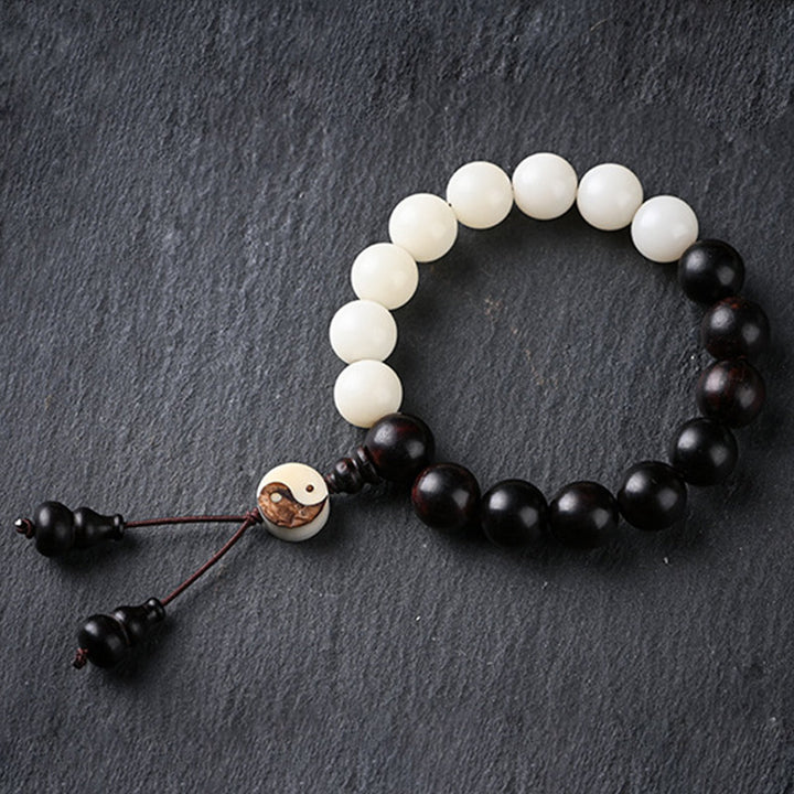 Buddha Stones Ebony YinYang Protection Bracelet Decoration - image 1
