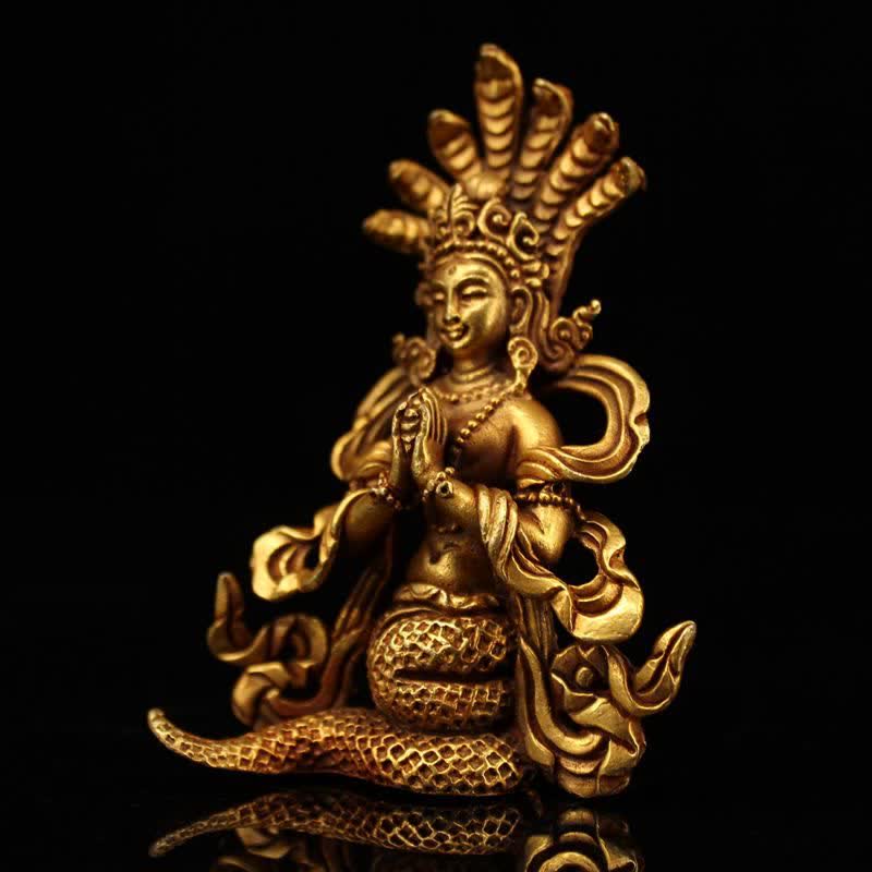 Buddha Stones Bodhisattva Nagarjuna Protection Copper Statue Decoration - image 2