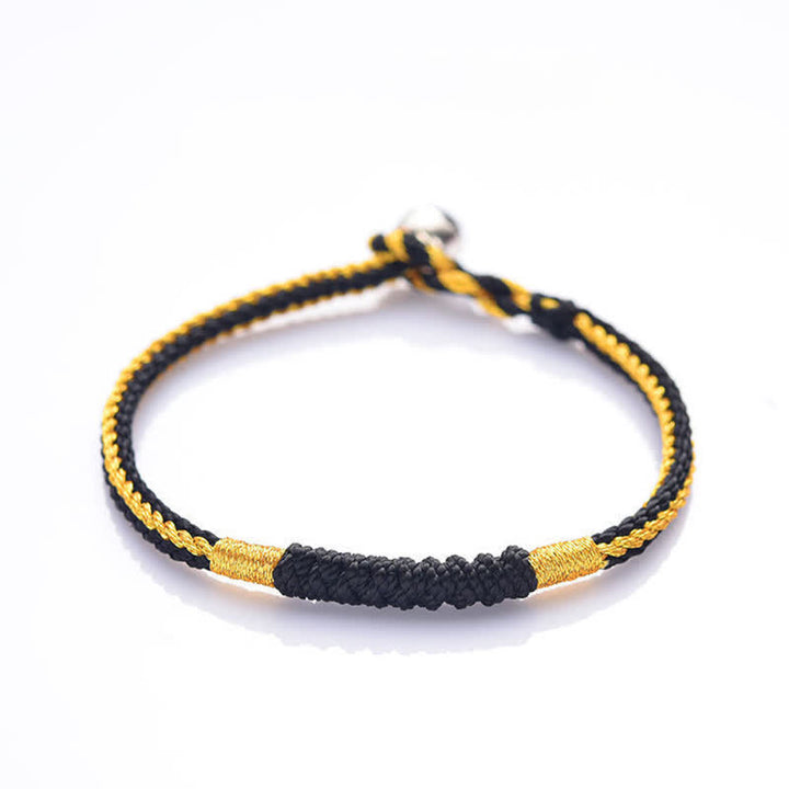 Buddha Stones Tibetan Handmade Braid Luck String Protection Bracelet - Black - 19CM - image 5