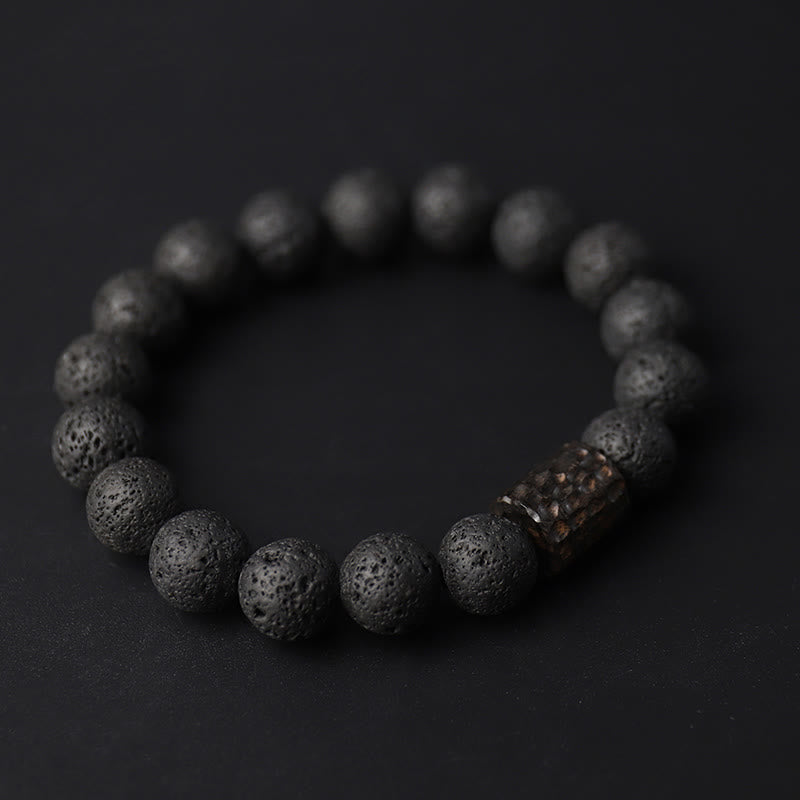 Buddha Stones Lava Rock Ebony Wood Tiger Eye Healing Bracelet - image 7