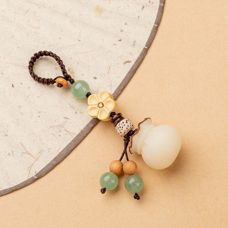 Buddha Stones Natural Bodhi Seed Money Bag Flower Blessing Prosperity Keychain - Money Bag - image 0