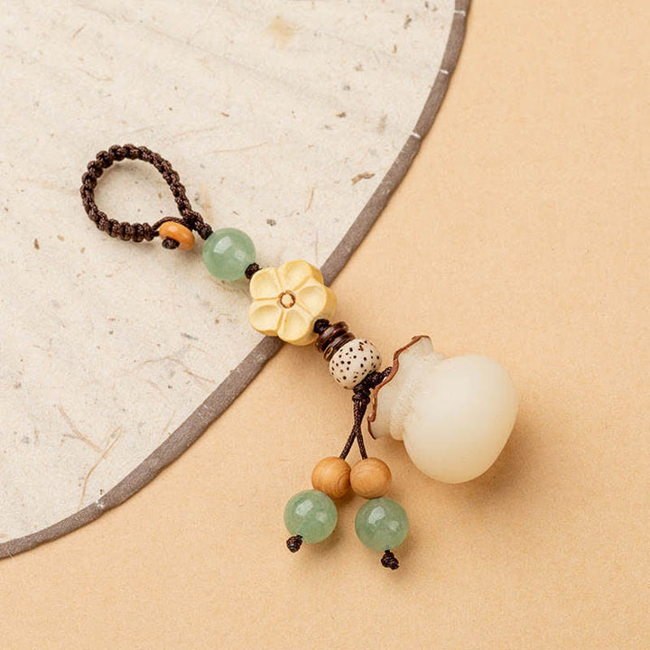 Buddha Stones Natural Bodhi Seed Money Bag Flower Blessing Prosperity Keychain - Money Bag - image 0