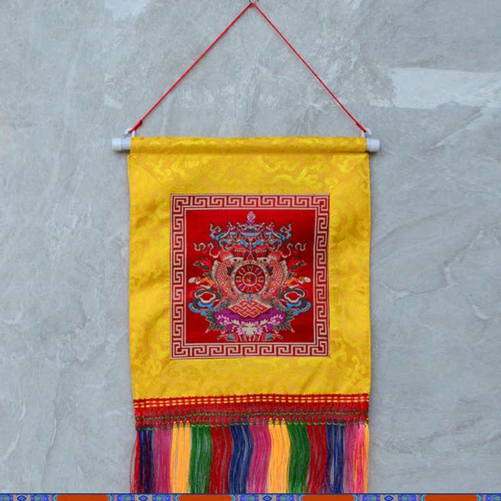 Vajra Auspicious Symbols Spiritual Power Wall Art - 8 Auspicious Symbols - Red - image 5