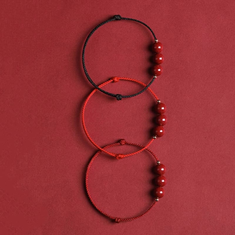 Buddha Stones Natural Lucky Cinnabar Bead Blessing String Bracelet Anklet - image 28