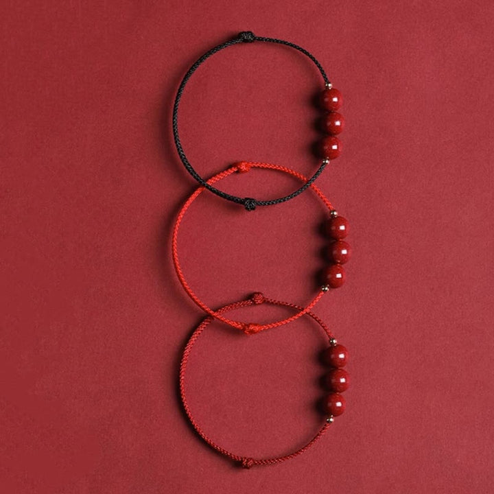 Buddha Stones Natural Lucky Cinnabar Bead Blessing String Bracelet Anklet - image 28