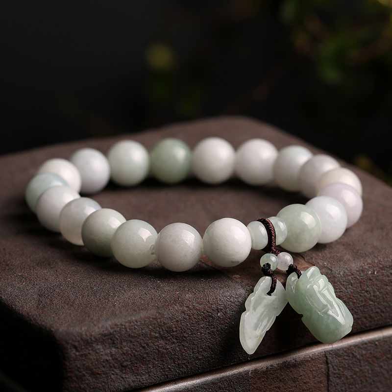 Buddha Stones Natural Jade Pi Xiu Buddha Gourd Apple Success Bracelet - image 1