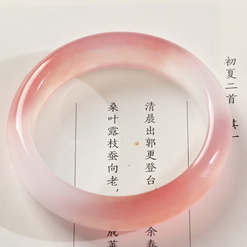 Buddha Stones Pink Golden Silk Jade Wealth Bracelet Bangle - 13mm - 62-64mm - image 7