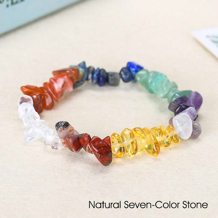 Natural Irregular Shape Crystal Stone Warmth Soothing Bracelet - Natural Seven-Color Stone - image 55
