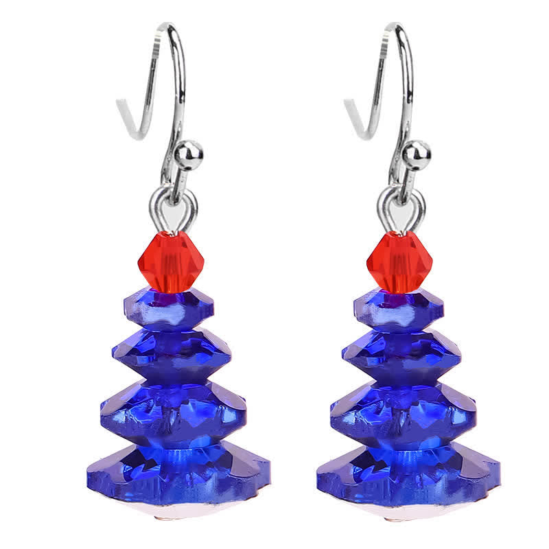 Various Crystals Christmas Tree Amethyst Peace Healing Drop Earrings - Royal Blue - image 10