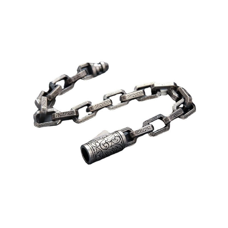 Buddha Stones Vintage Tang Dynasty Flower Design Engraved Luck Energy Bracelet - image 5