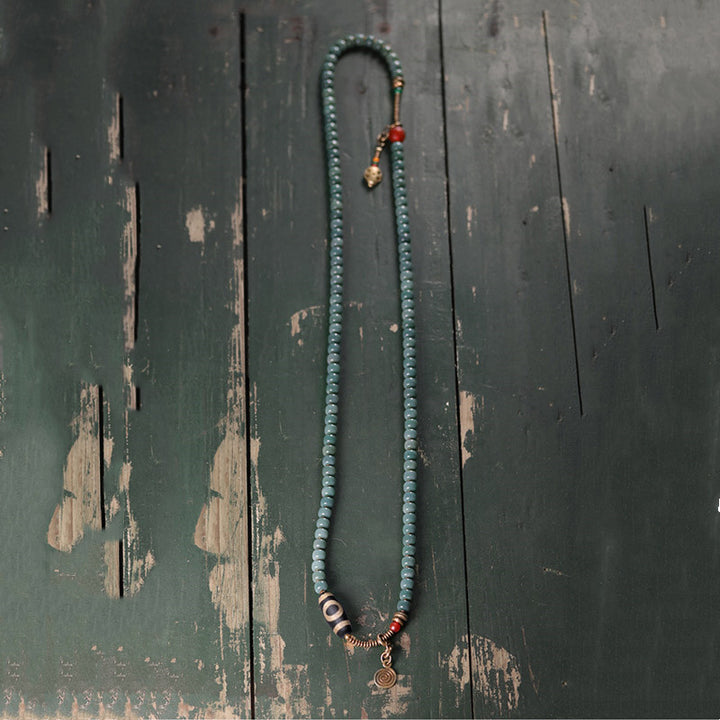 Buddha Stones 108 Mala Beads Bodhi Seed Dzi Bead Wisdom Bracelet - image 9