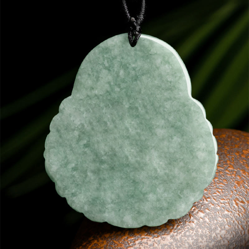 Buddha Stones Laughing Buddha Natural Jade Copper Coin Abundance Necklace Pendant - image 6