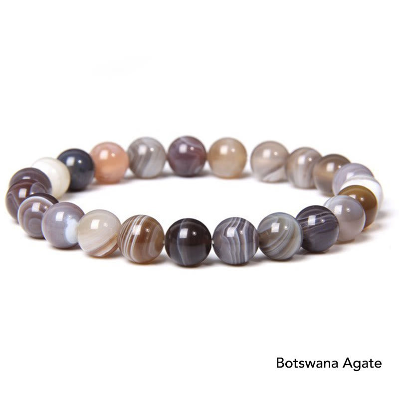 Natural Agate Stone Crystal Balance Beaded Bracelet - Botswana Agate - image 69