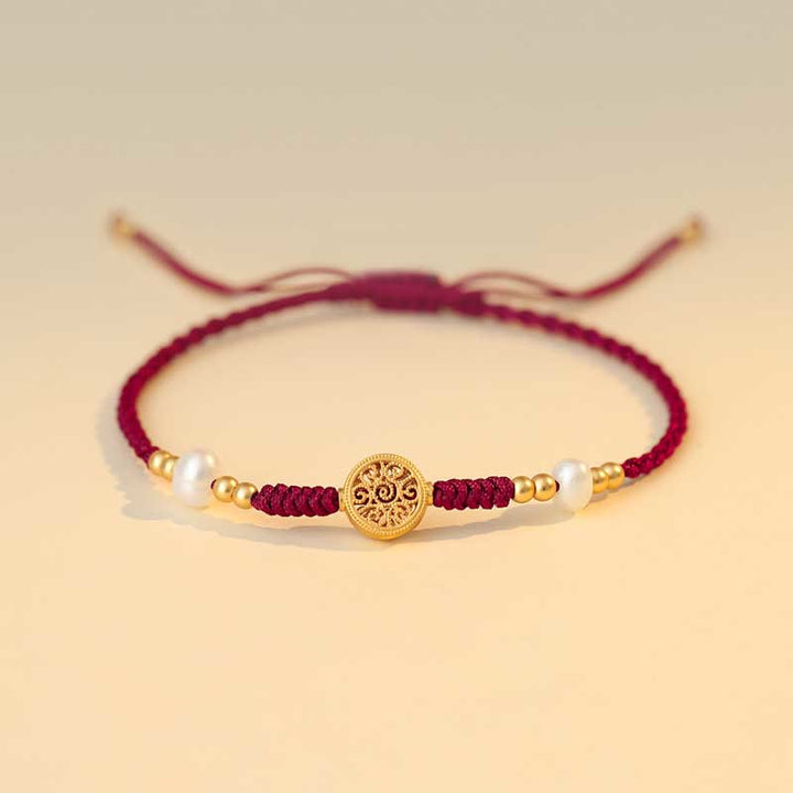 Buddha Stones Copper Coin Fortune Tree Luck Strength Braided Bracelet - Fortune Tree - Red(Wrist Circumference 14-18cm) - image 11