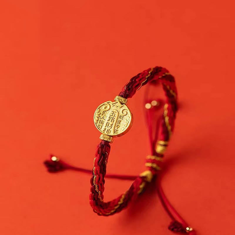 Buddha Stones Five Directions Gods of Wealth Handmade Reincarnation Knot Protection String Braid Bracelet - image 5