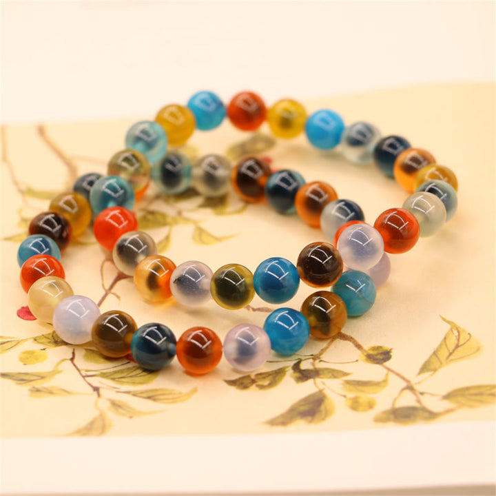 Buddha Stones Colorful Candy Agate Healing Strength Bead Bracelet - image 16