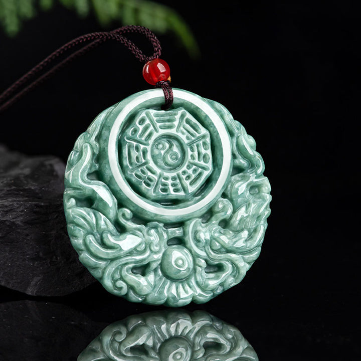 Buddha Stones Dragon Jade Yin Yang Balance Necklace String Pendant - image 4