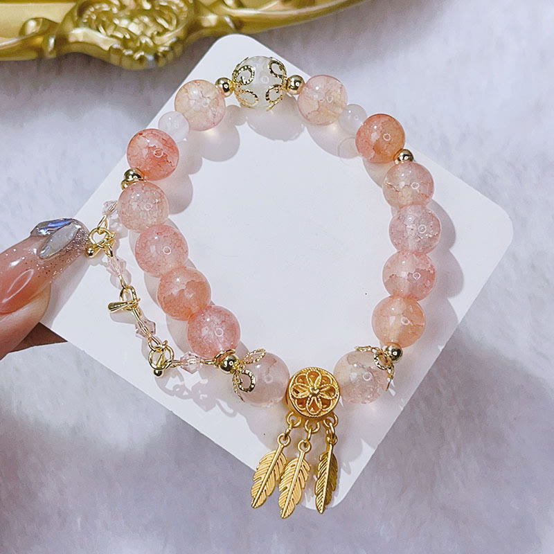 Buddha Stones Glass Bead Dream Catcher Protection Charm Bracelet - image 2