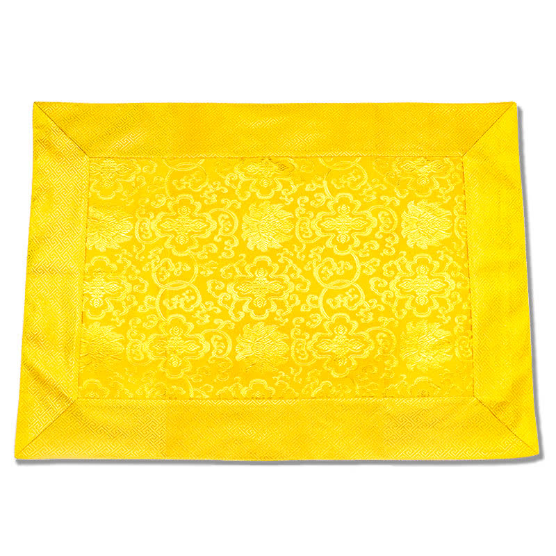 Prayer Altar Flower Dragon Pattern Tibetan Auspicious Symbols Jacquard Mat - Flower - 70cm*70cm - image 0