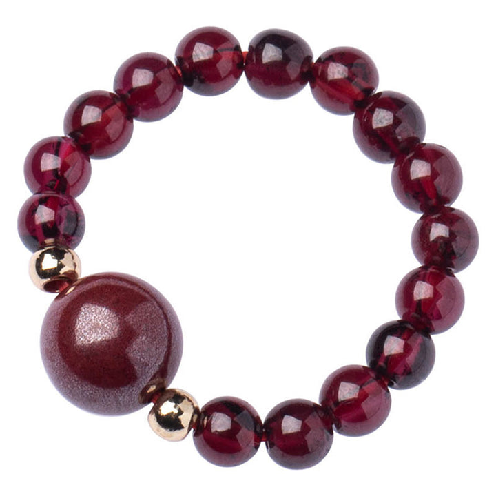 Buddha Stones Garnet Cinnabar Lucky Bead PiXiu Om Mani Padme Hum Rose Protection Ring - image 7