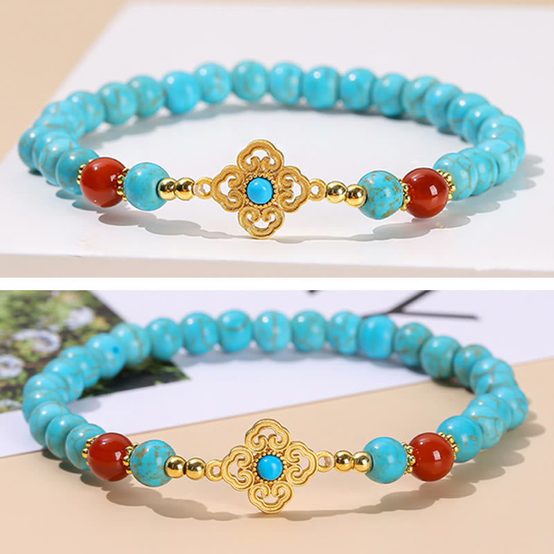 Buddha Stones Turquoise Bead Protection Balance Bracelet - image 6