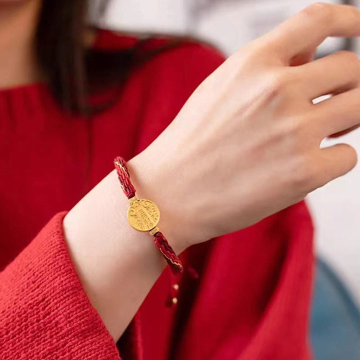 Buddha Stones Five Directions Gods of Wealth Handmade Reincarnation Knot Protection String Braid Bracelet - image 3