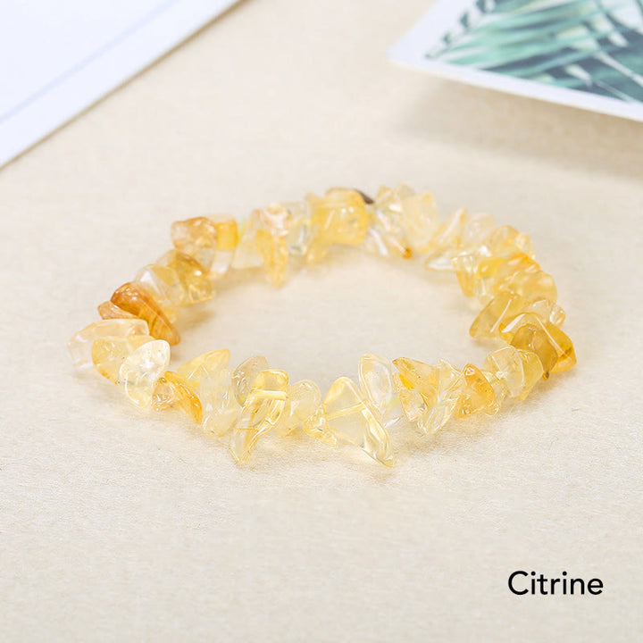 Natural Irregular Shape Crystal Stone Warmth Soothing Bracelet - Citrine - image 9