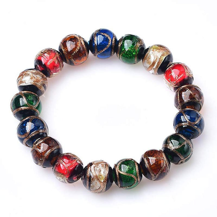 Buddha Stones Colorful Liuli Glass Bead Luck Bracelet - image 5