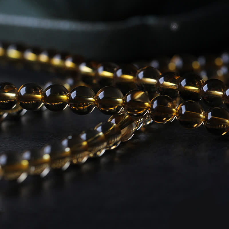 108 Mala Beads Natural Citrine Amber Peace Buckle Red Agate PiXiu Protection Charm Bracelet - image 16