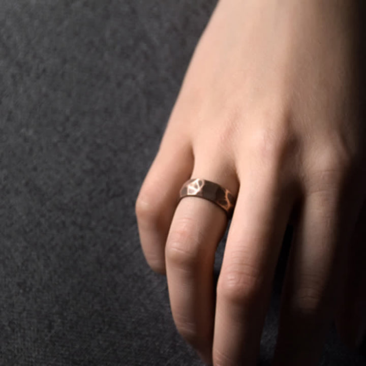 Buddha Stones Tibetan Simple Design Copper Wealth Ring - image 12