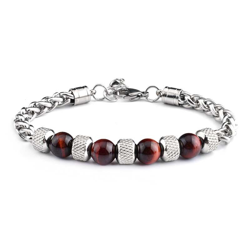 Buddha Stones Black Onyx Tiger Eye Bead Courage Bracelet - Red Tiger Eye 8mm - image 7