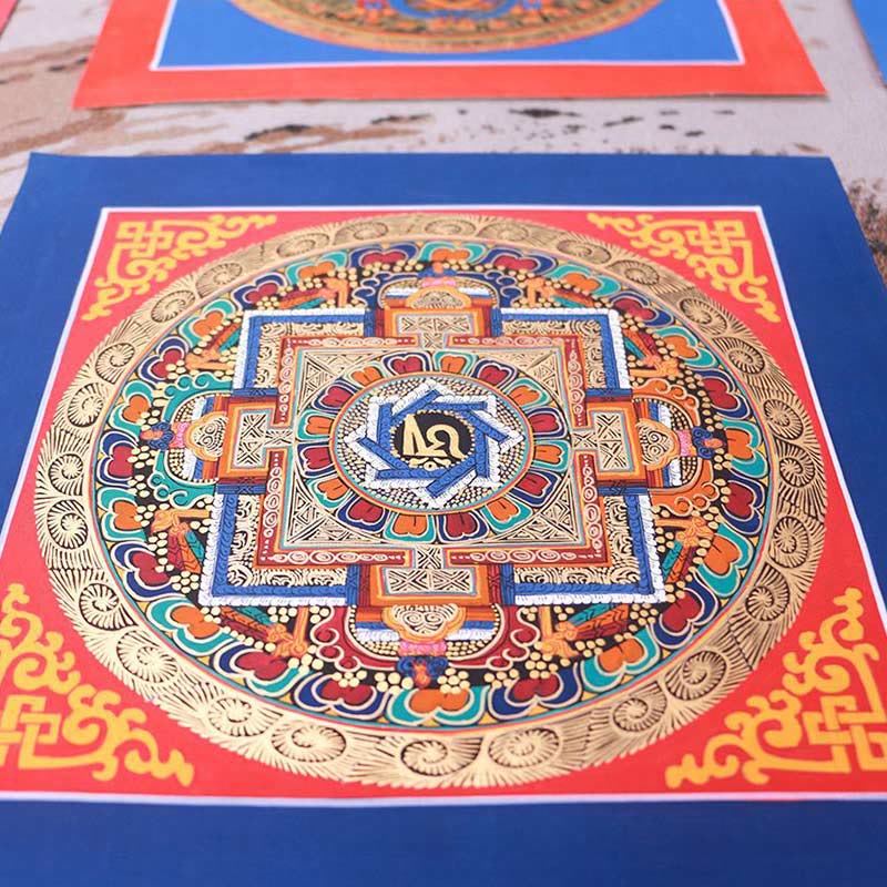 Buddha Stones Tibetan Handmade Thangka Painting Blessing Thangka Blind Box Random Color Pattern - image 10