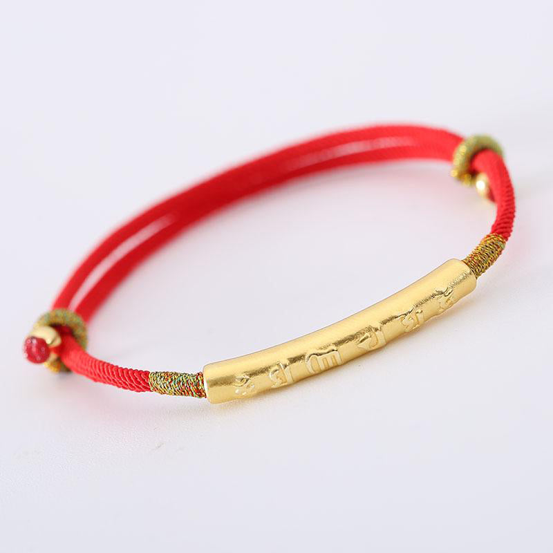 Buddha Stones Tibetan Buddhist Handmade Mani Mantra Lucky Red String Bracelet - image 6