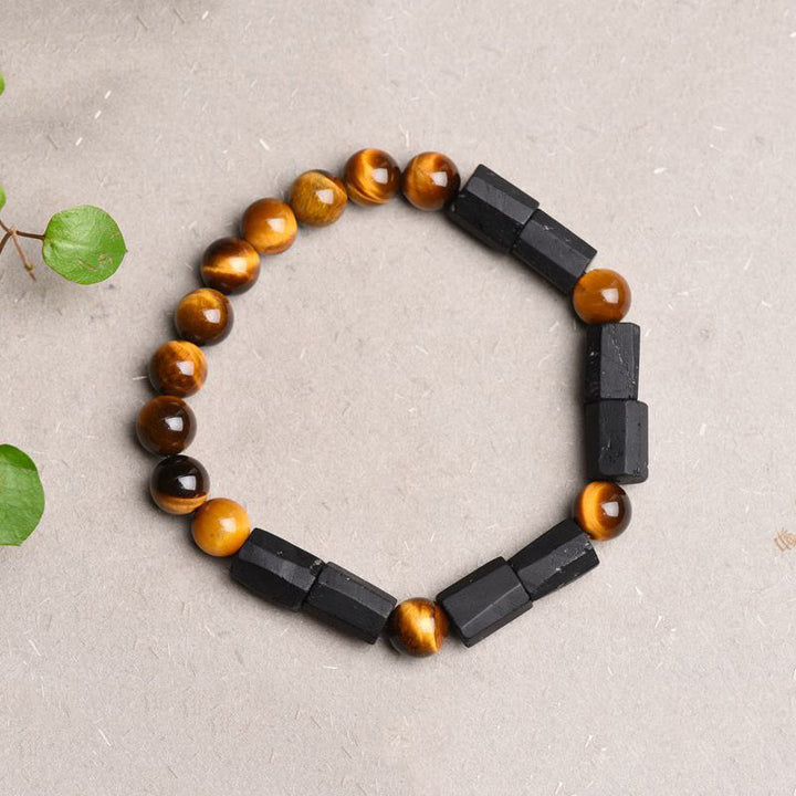 Buddha Stones Natural Black Tourmaline Tiger Eye Positive Bracelet - image 12