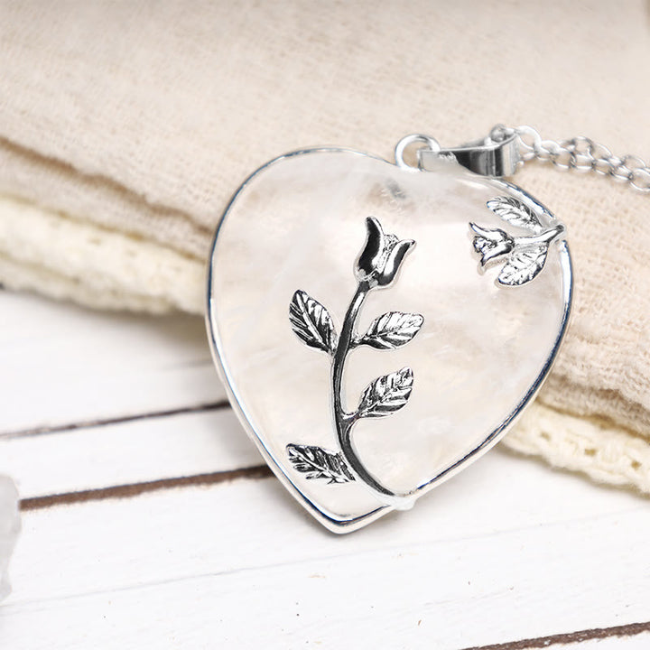 Buddha Stones Natural Healing Crystals Heart Pendant Necklaces - image 14