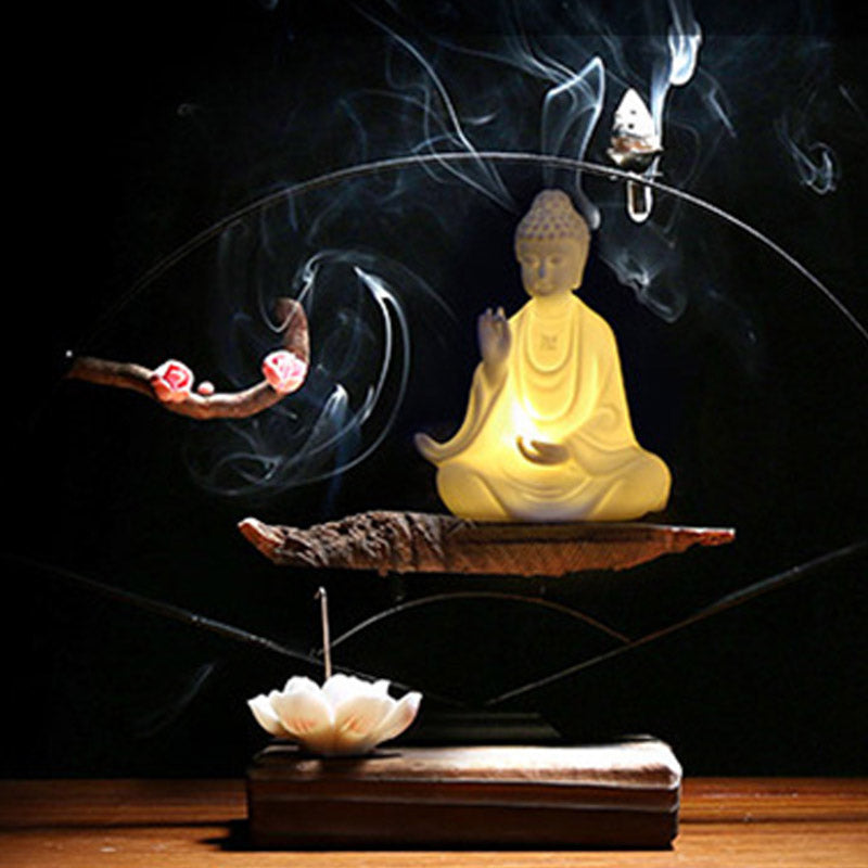 Buddha Avalokitesvara Ksitigarbha Bodhisattva Blessing Ceramic LED Decoration - image 3