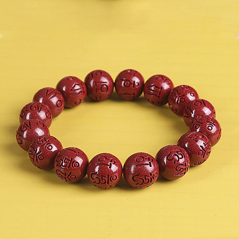 Buddha Stones Natural Double PiXiu Cinnabar Om Mani Padme Hum Wealth Luck Bead Bracelet - image 19