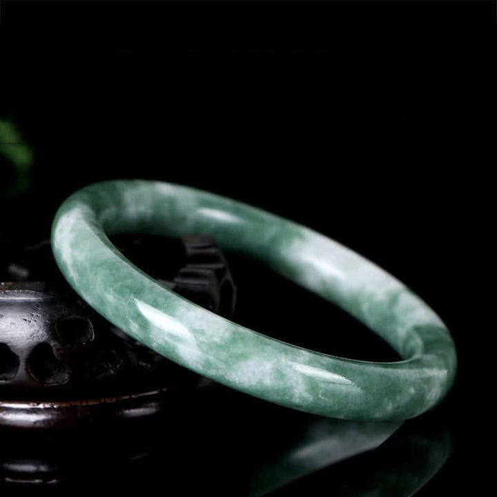 Buddha Stones Natural Jade Luck Abundance Bangle Bracelet - image 1