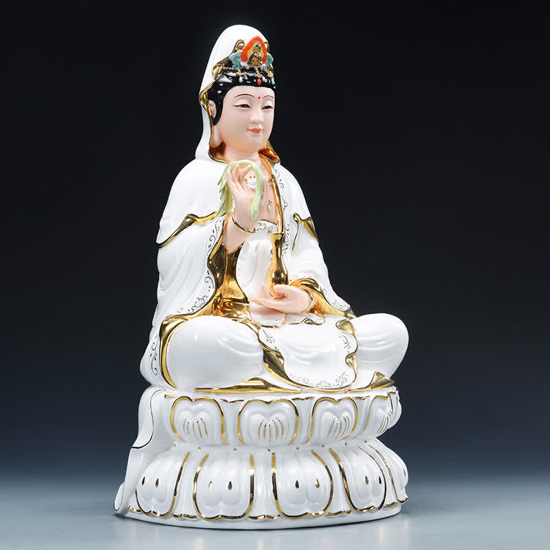 Buddha Stones Chenrezig Bodhisattva Avalokitesvara Success Ceramic Statue Home Decoration - image 2
